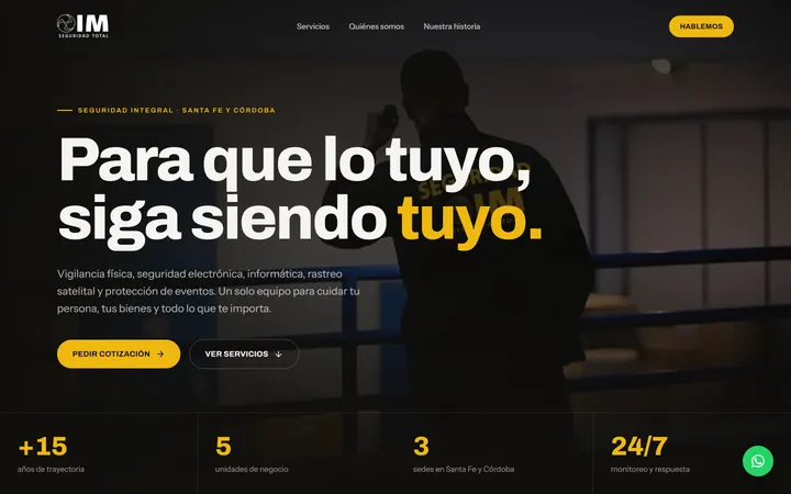 Captura del sitio de IM Seguridad Total